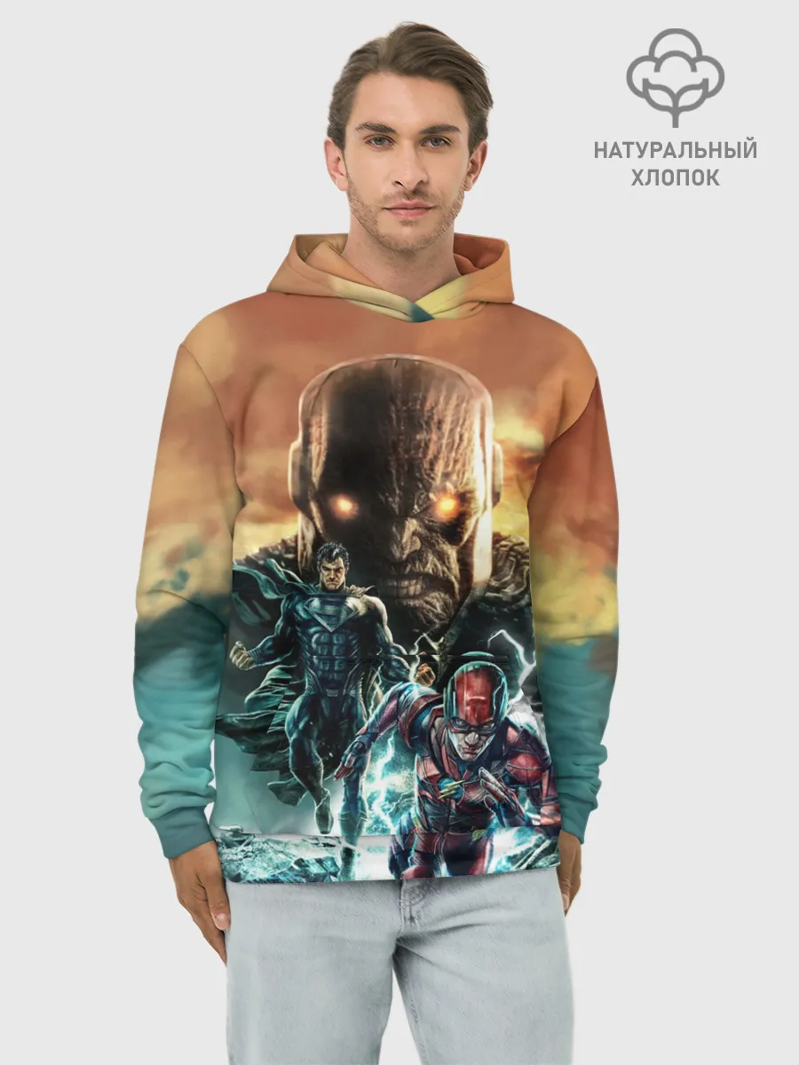 Худи мужской база хлопок / The Flash, Superman V Darkseid