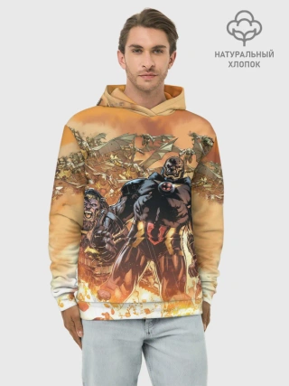 Худи мужской база хлопок / Дарксайд и парадемоны