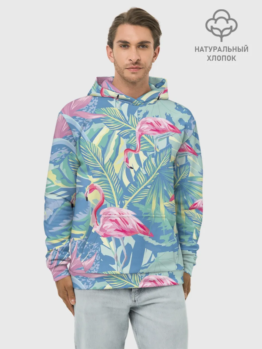 Худи мужской база хлопок / фламинго