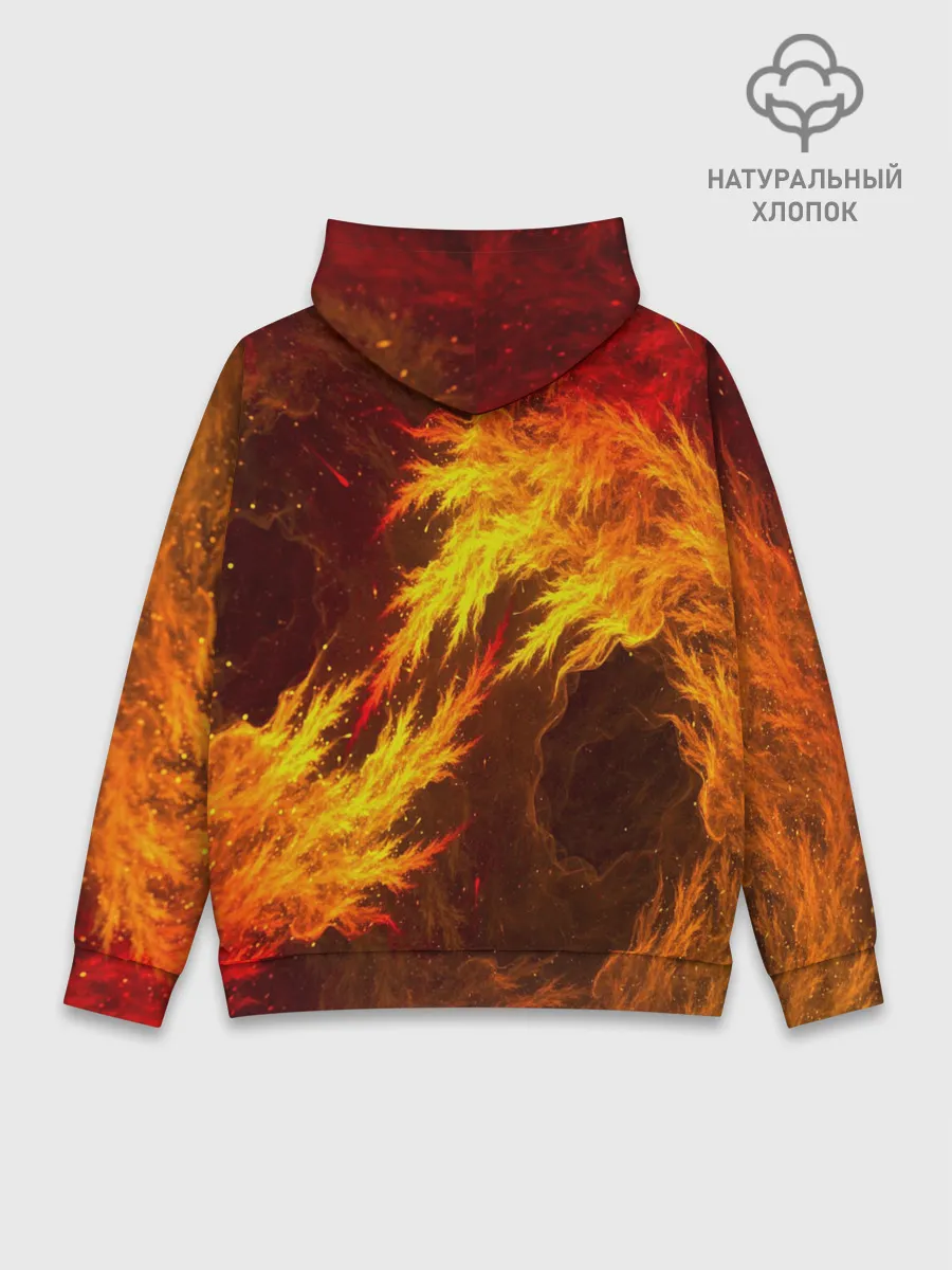 Худи мужской база хлопок / Огненный Лис