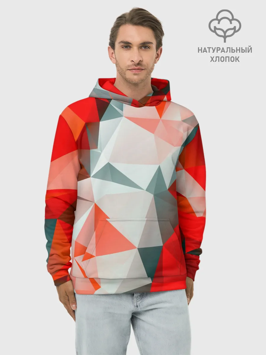 Худи мужской база хлопок / Абстракция-Геометрия