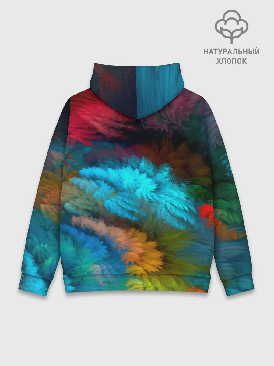 Худи мужской база хлопок / Цветной дестрой