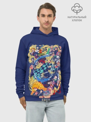 Худи мужской база хлопок / Demon Slayer: Kimetsu no Yaiba