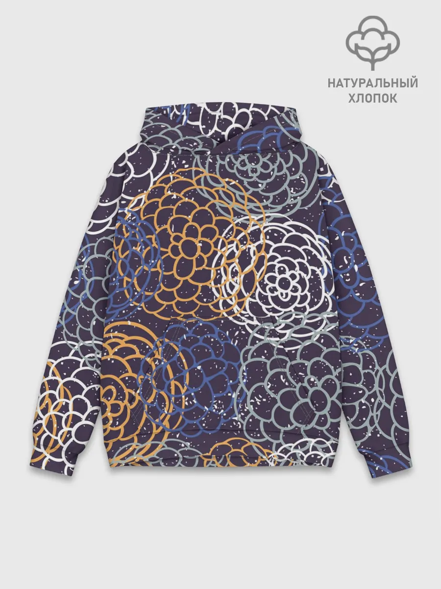 Худи мужской база хлопок / текстура японские узоры