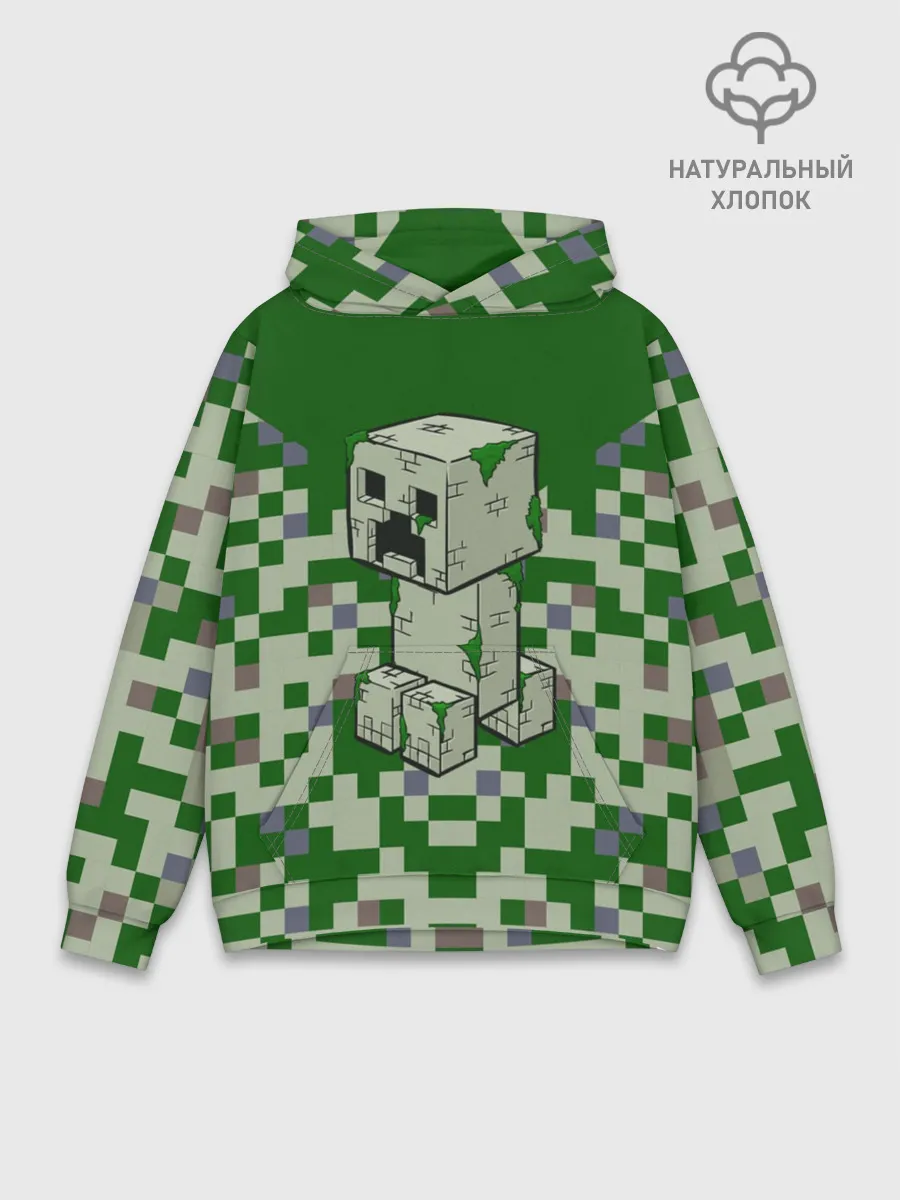 Худи мужской база хлопок / Minecraft Крипер