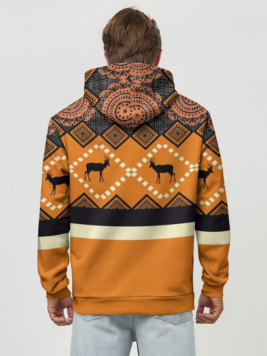 Худи мужской база хлопок / Африканский Мотив