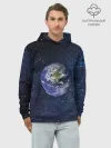 Худи мужской база хлопок / Земля в космосе