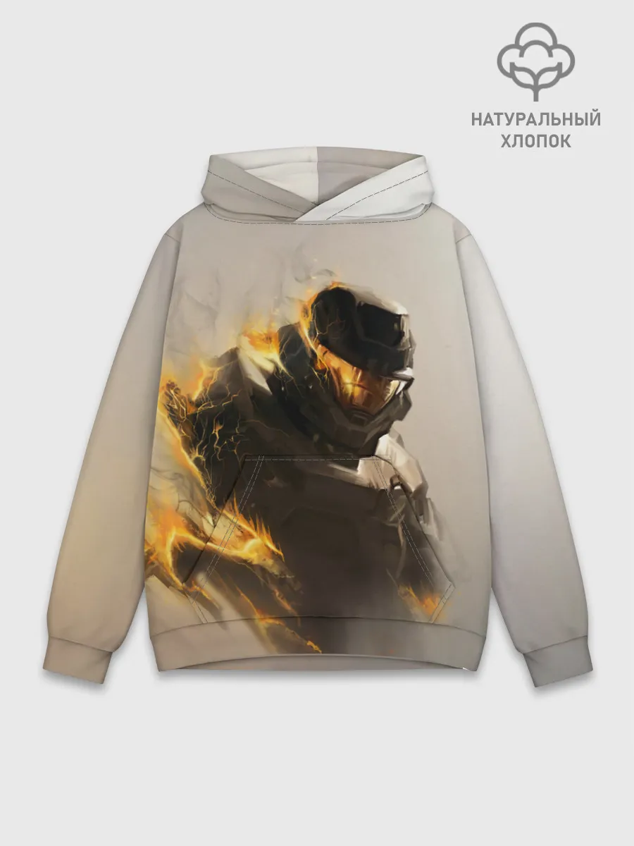 Худи мужской база хлопок / Spartan in hell | Halo