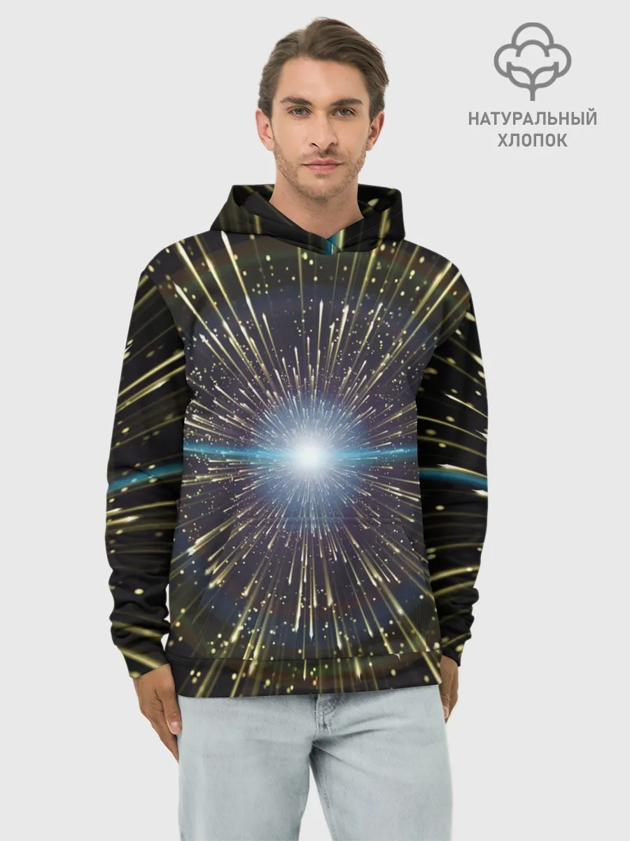 Худи мужской база хлопок / Неоновые стрелы