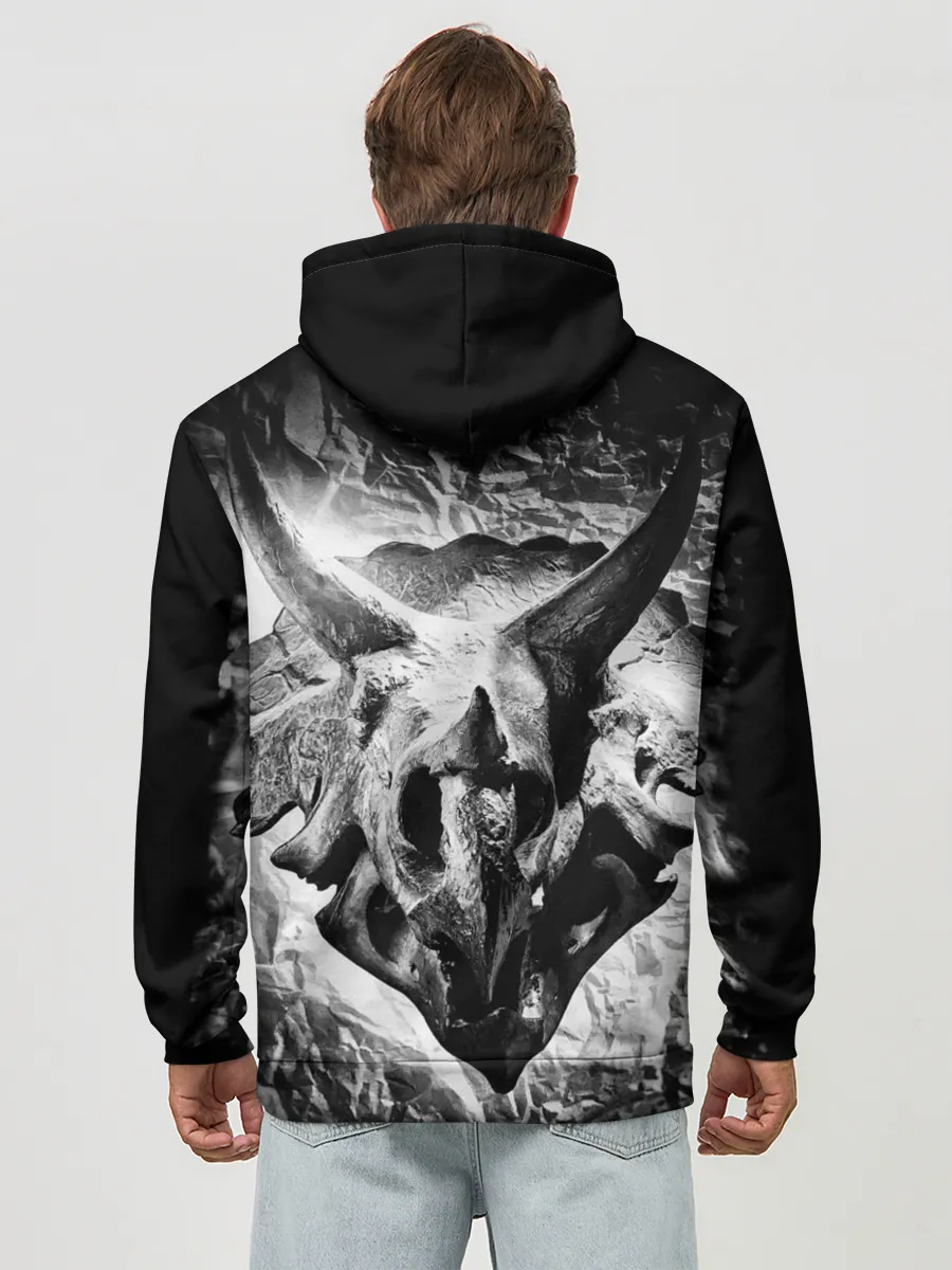 Худи мужской база хлопок / Трицератопс | Динозавр