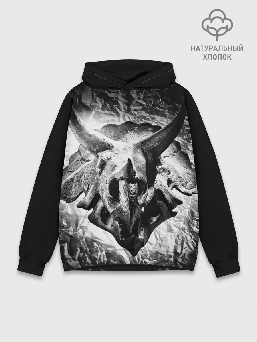 Худи мужской база хлопок / Трицератопс | Динозавр