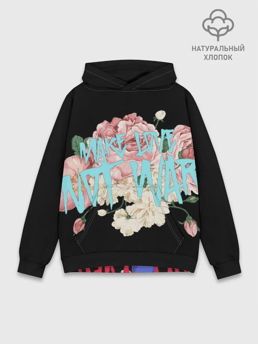 Худи мужской база хлопок / Нет войне.