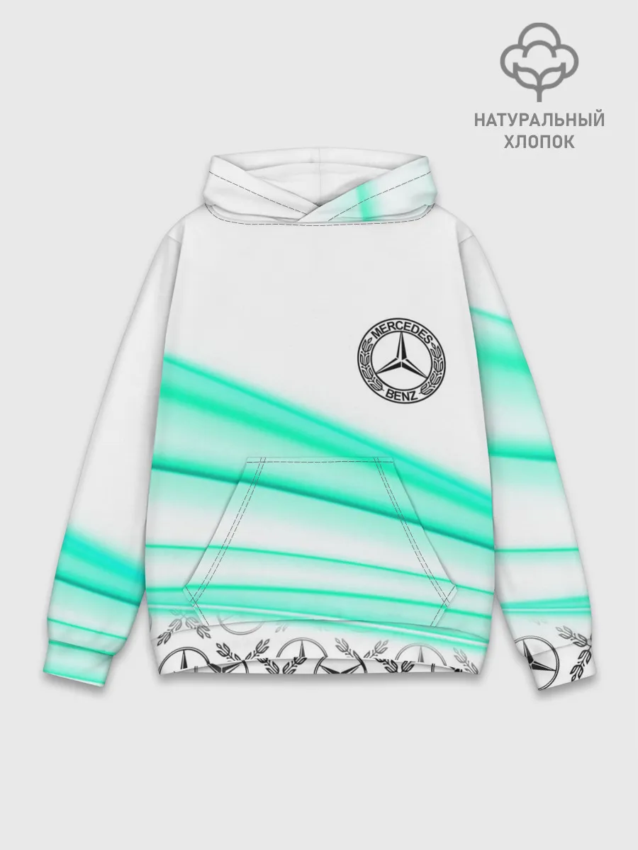 Худи мужской база хлопок / МЕРСЕДЕС АКВА / AQUA