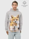 Худи мужской база хлопок / Лисята