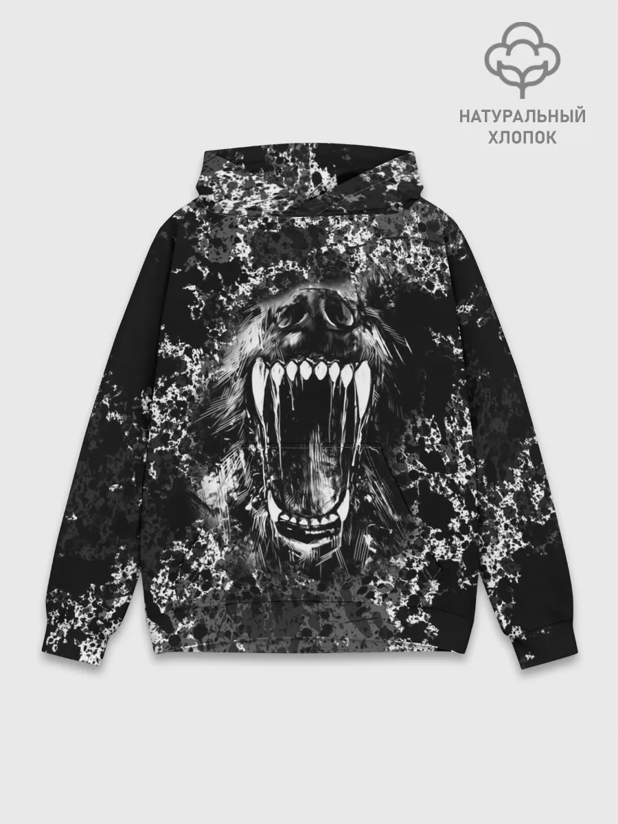 Худи мужской база хлопок / Волчья пасть