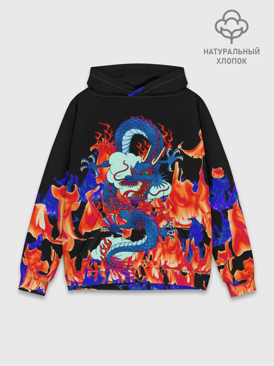 Худи мужской база хлопок / Огненный Дракон
