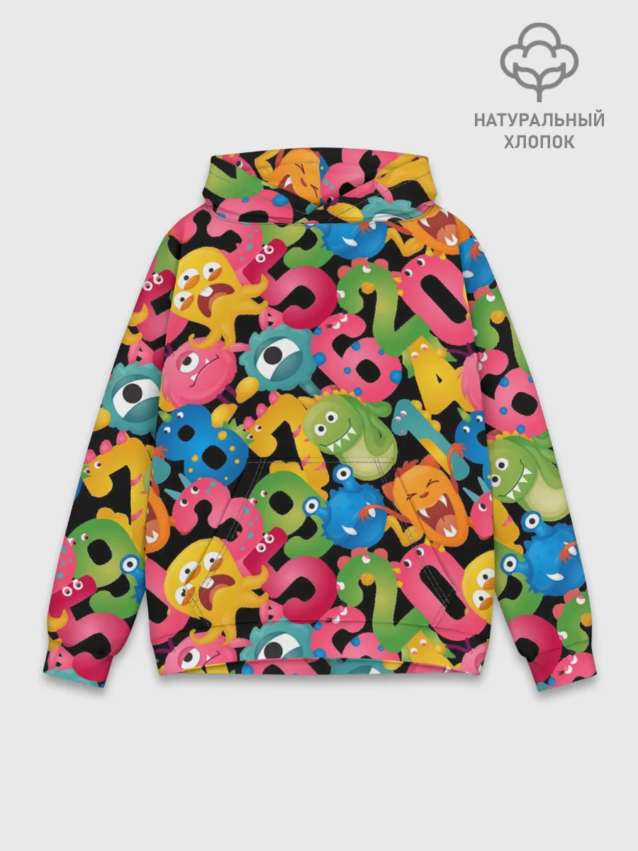 Худи мужской база хлопок / Monstry с цифрами