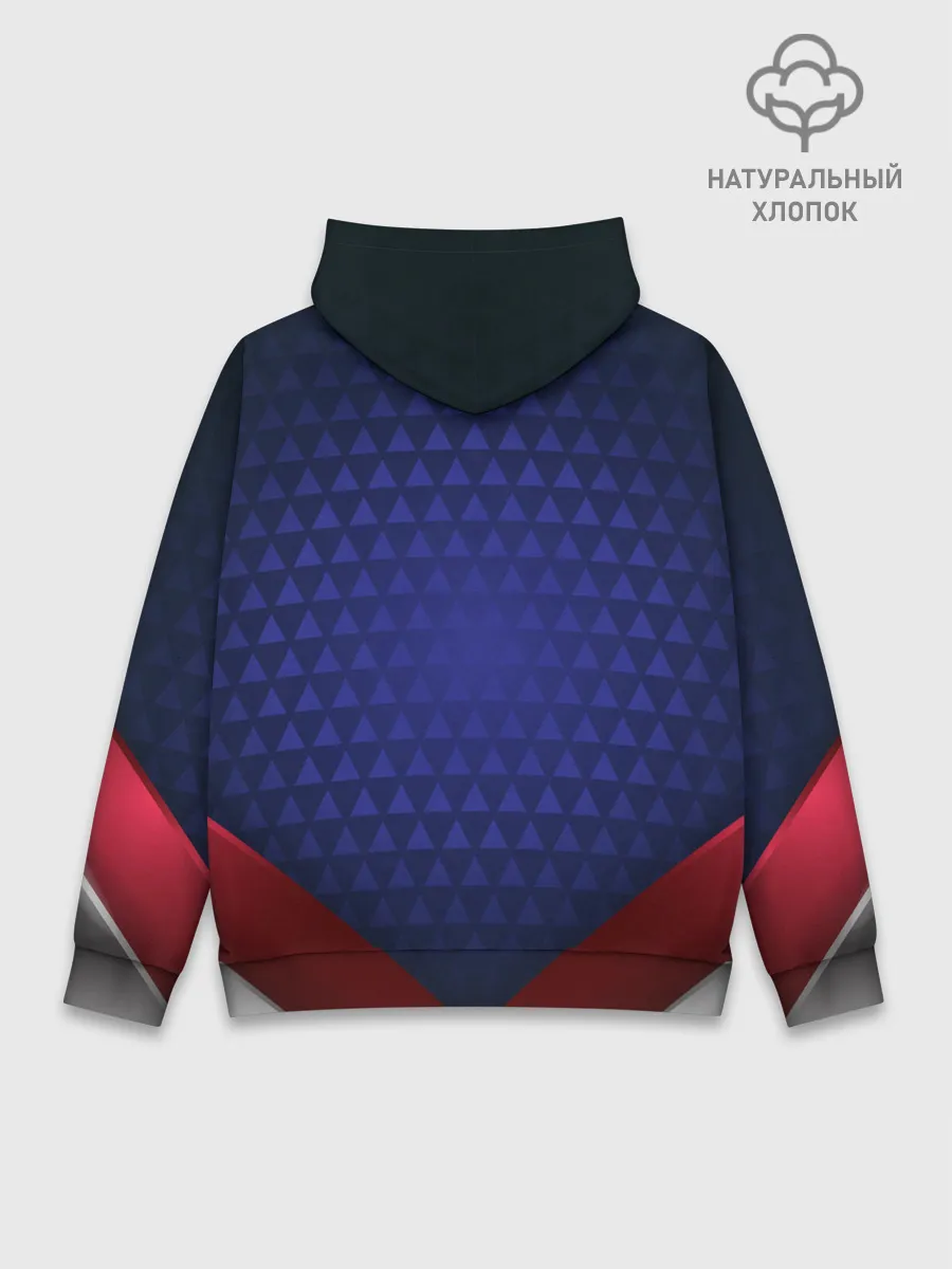 Худи мужской база хлопок / Blue abstract