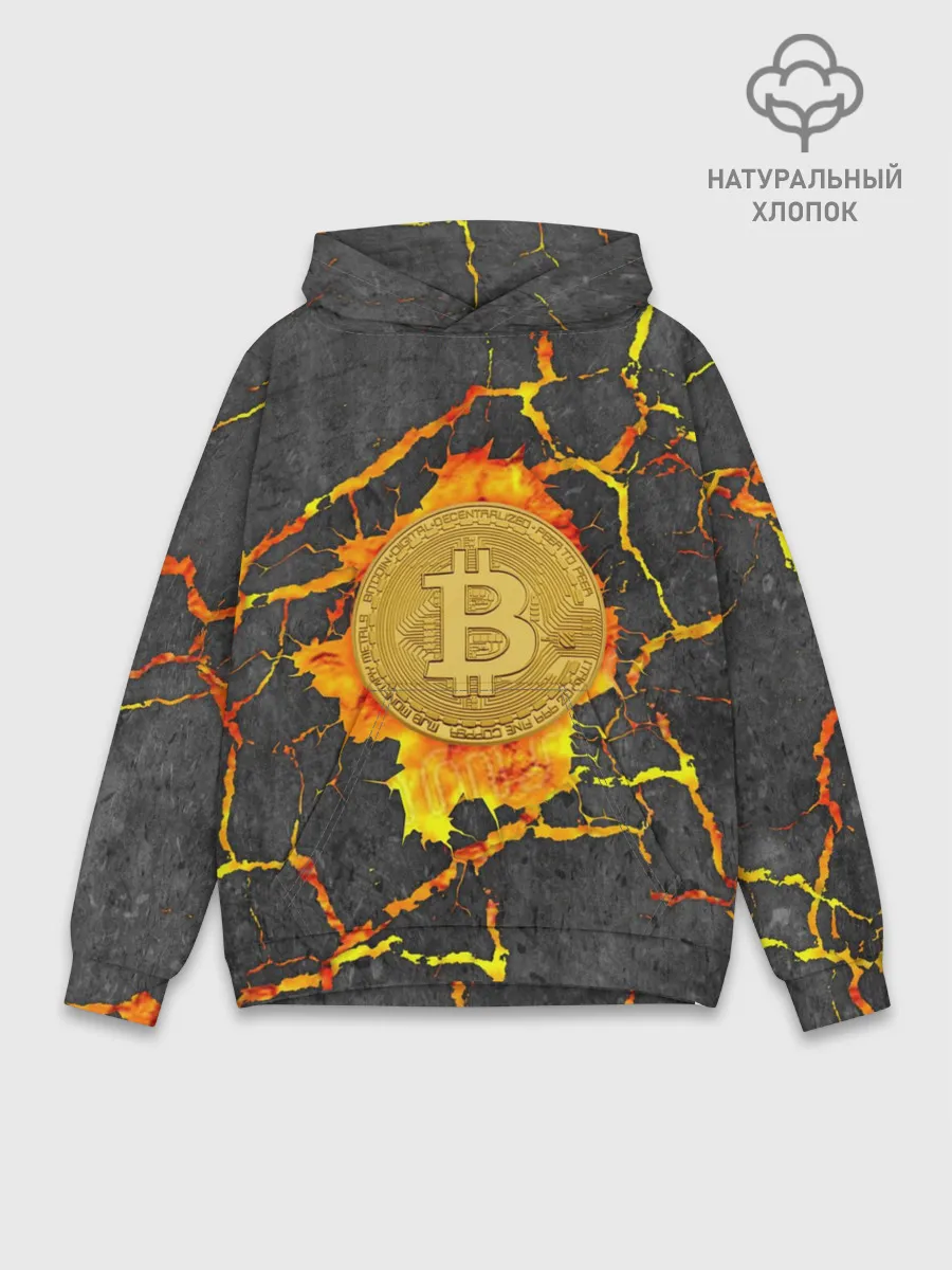 Худи мужской база хлопок / Вулканический Биткоин