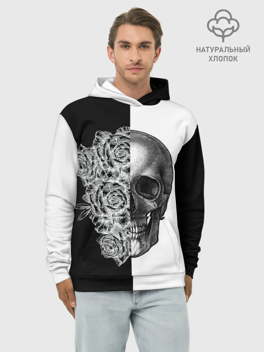 Худи мужской база хлопок / SkullRose Sketch