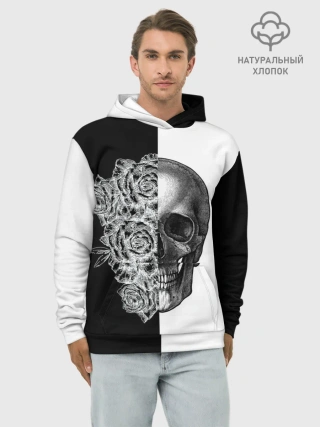 Худи мужской база хлопок / SkullRose Sketch