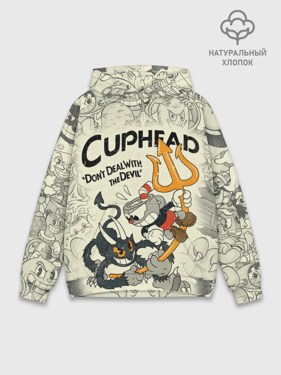 Худи мужской база хлопок / Cuphead and Devil