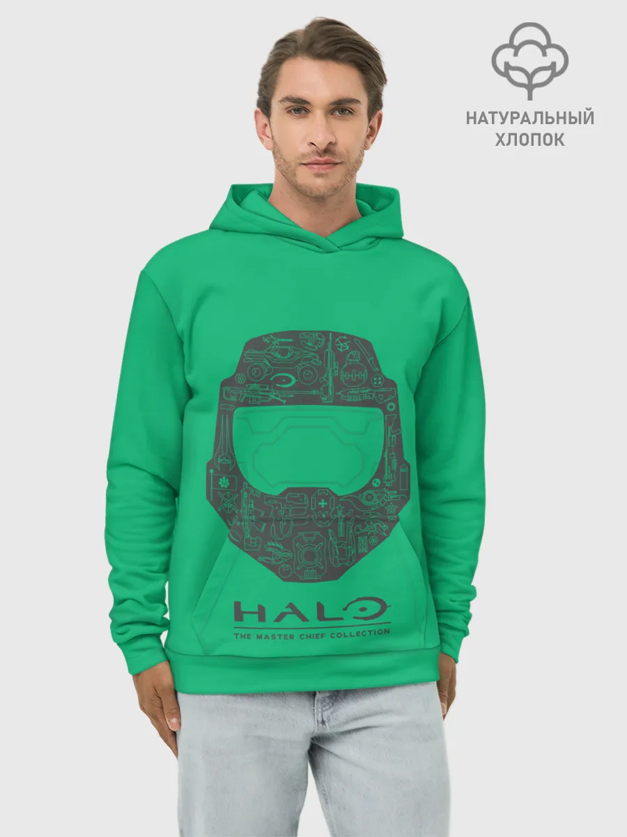 Худи мужской база хлопок / Хэйло грин