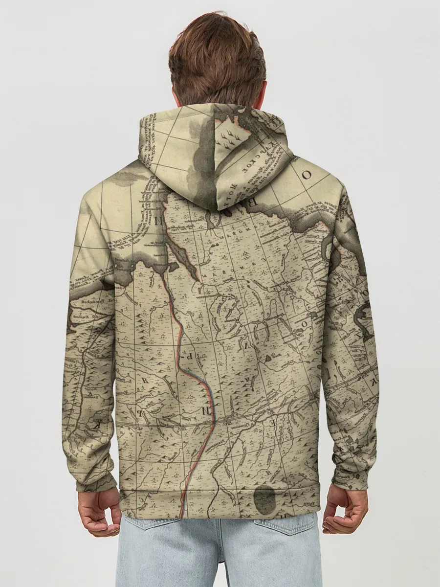 Худи мужской база хлопок / Морская Карта