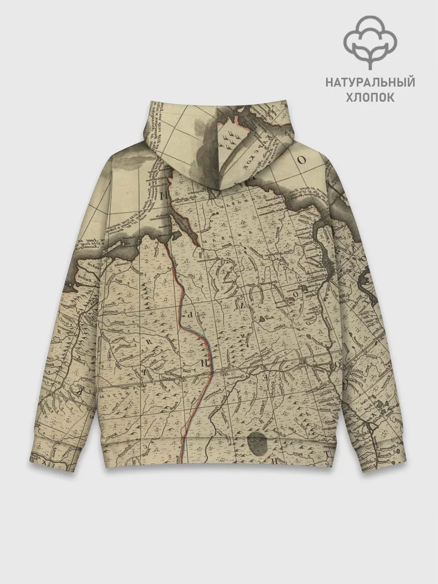 Худи мужской база хлопок / Морская Карта