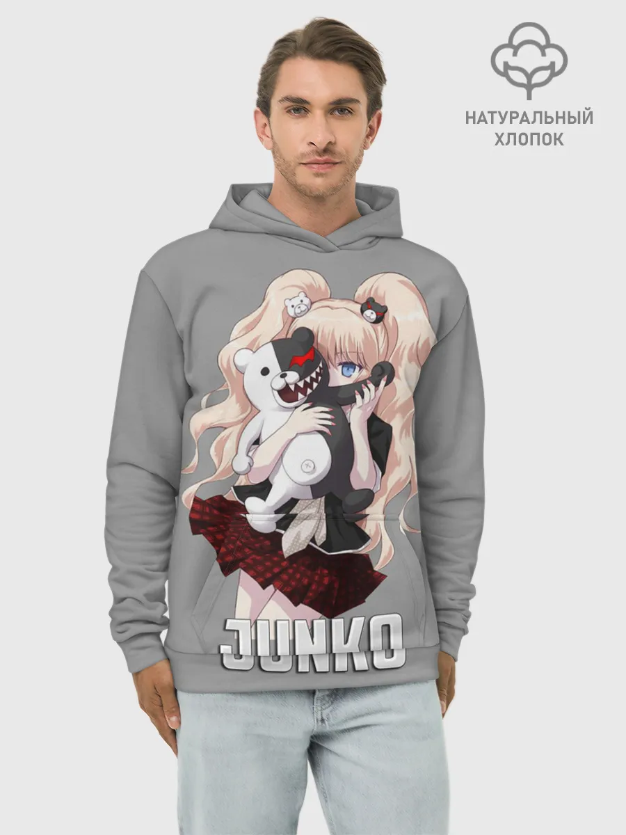 Худи мужской база хлопок / MONOKUMA / JUNKO