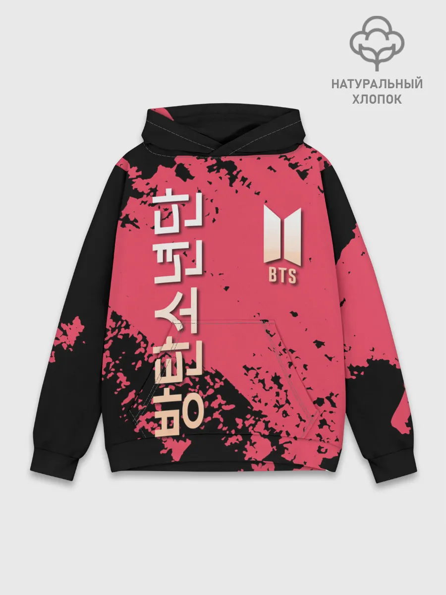 Худи мужской база хлопок / BTS LOGO / БТС ЛОГОТИП