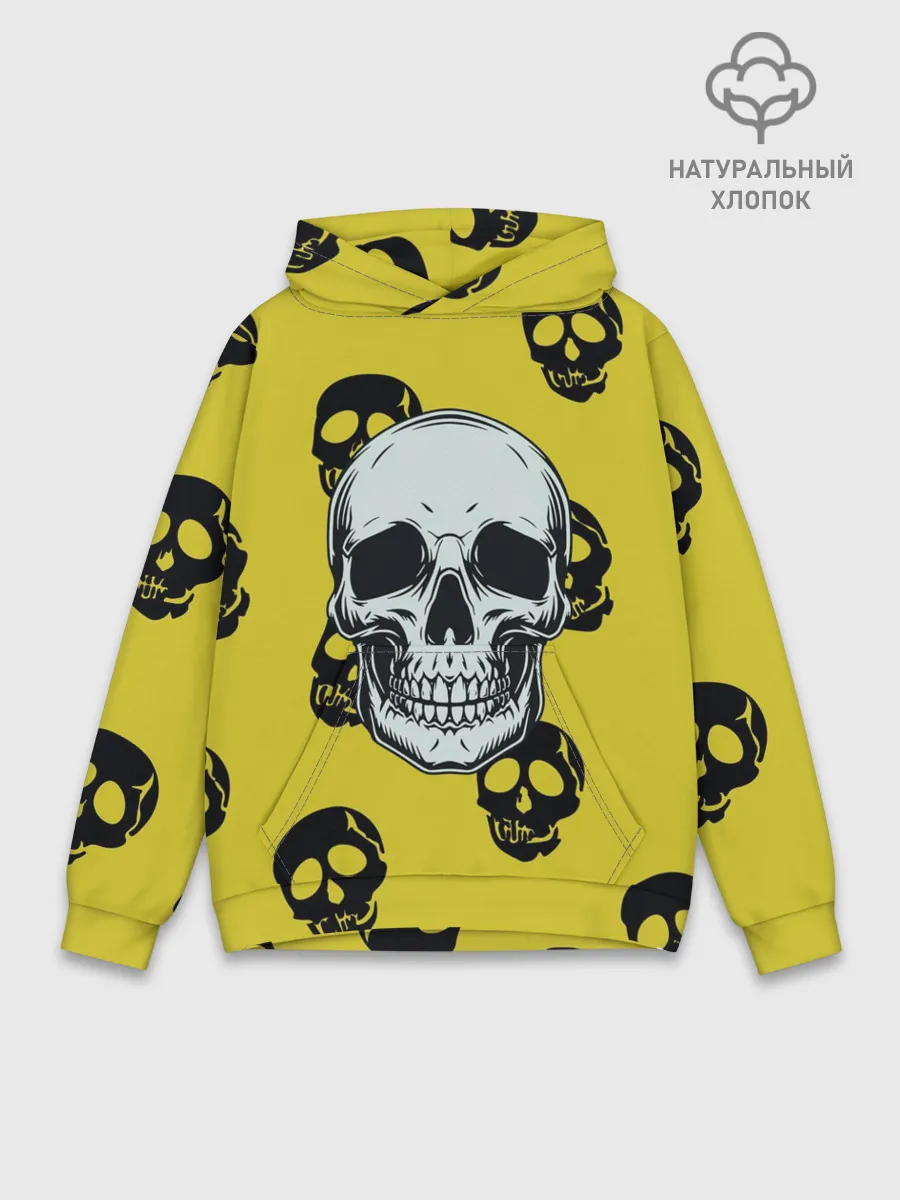 Худи мужской база хлопок / Yellow Skulls