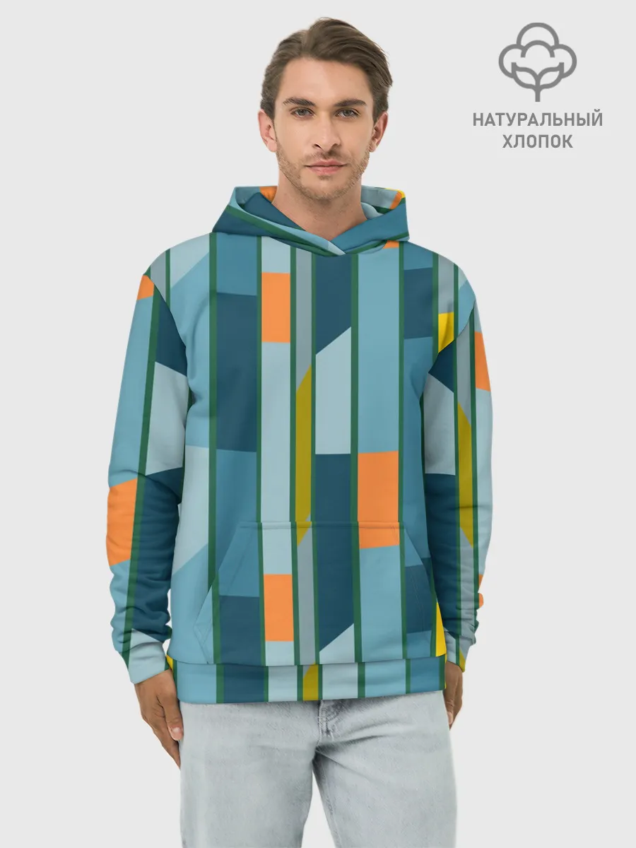 Худи мужской база хлопок / Абстракция в стиле модерн