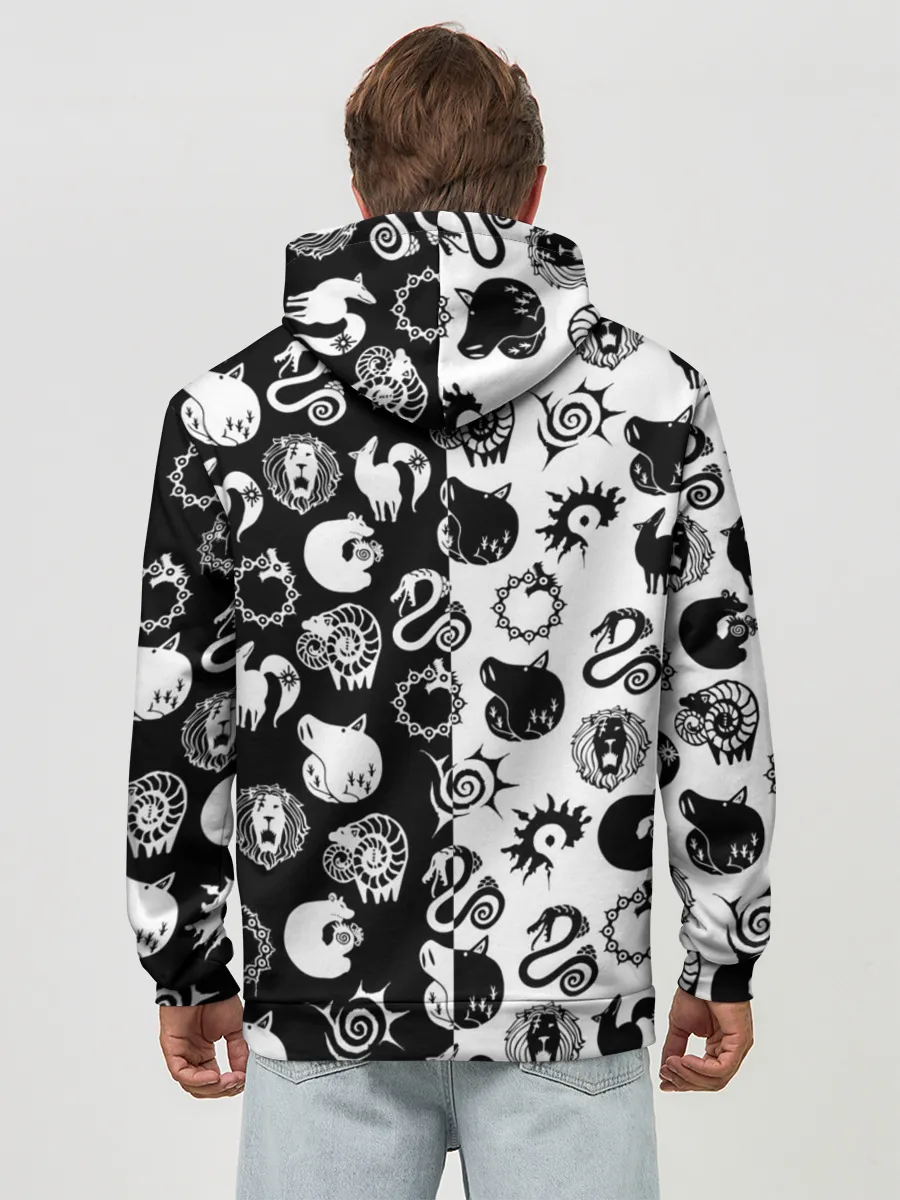 Худи мужской база хлопок / ЭМБЛЕМЫ 7 СМЕРТНЫХ ГРЕХОВ