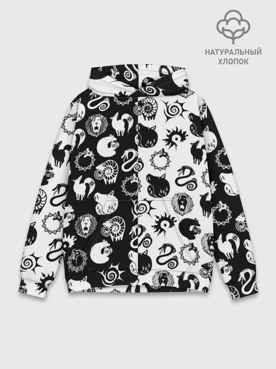 Худи мужской база хлопок / ЭМБЛЕМЫ 7 СМЕРТНЫХ ГРЕХОВ