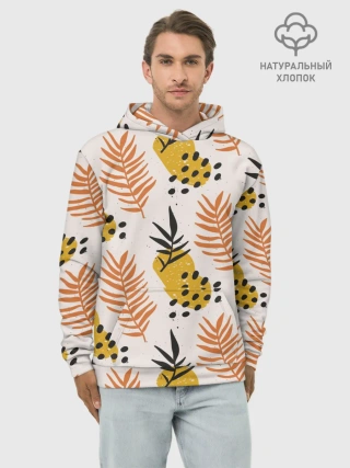 Худи мужской база хлопок / Абстрактные ветви - узор