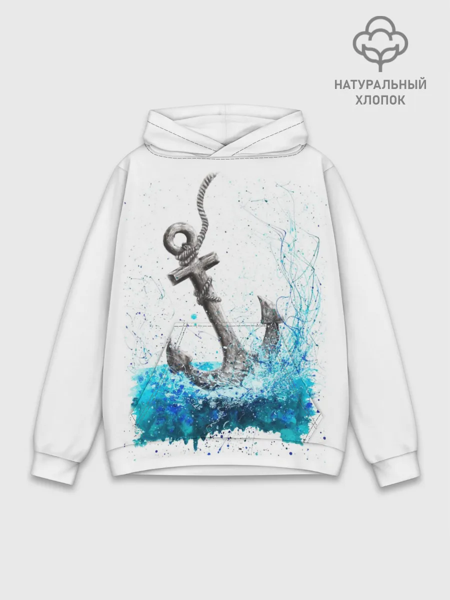 Худи мужской база хлопок / Якорь На Холсте
