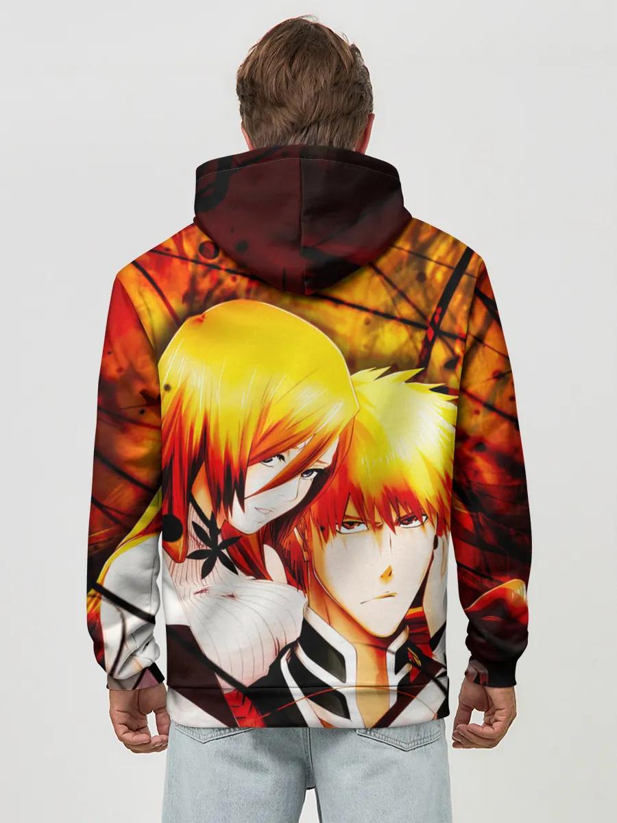 Худи мужской база хлопок / Ичиго Куросаки и Орихиме Иноуэ