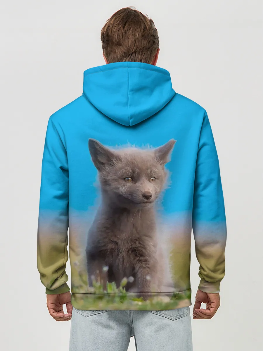 Худи мужской база хлопок / Смешной лисенок