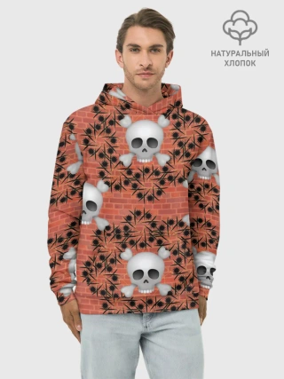 Худи мужской база хлопок / Кирпичные черепа