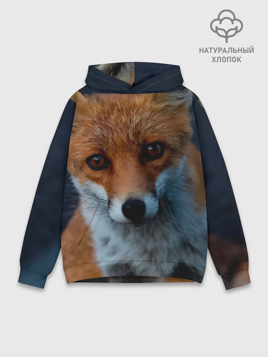 Худи мужской база хлопок / Мудрая лиса