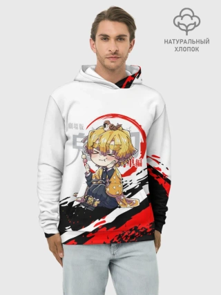 Худи мужской база хлопок / Agatsuma Zenitsu Kimetsu no Yaiba