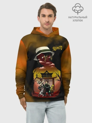 Худи мужской база хлопок / ГЕРОИ Клинок, рассекающий демонов