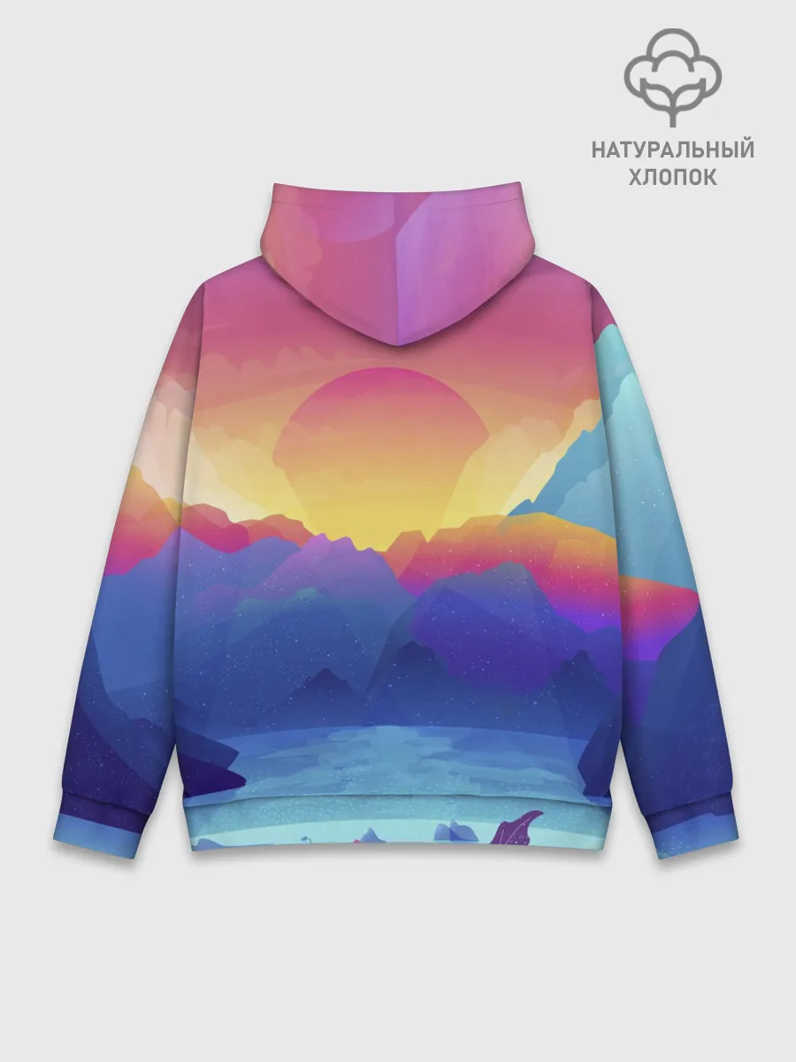 Худи мужской база хлопок / Красочные Горы