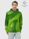 Худи мужской база хлопок / 3d Green abstract