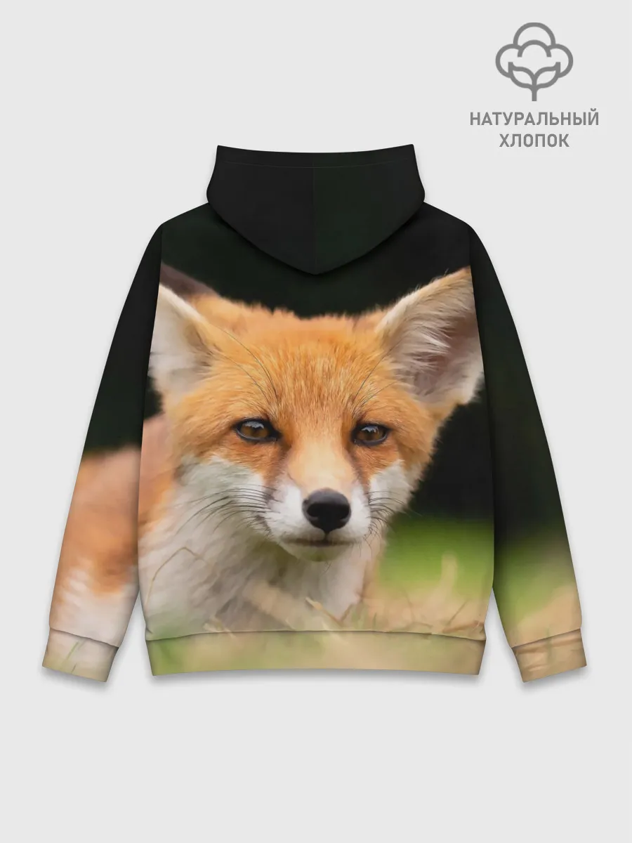 Худи мужской база хлопок / Мордочка лисицы