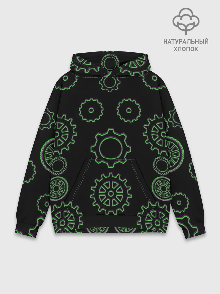 Худи мужской база хлопок / Gears steampunk
