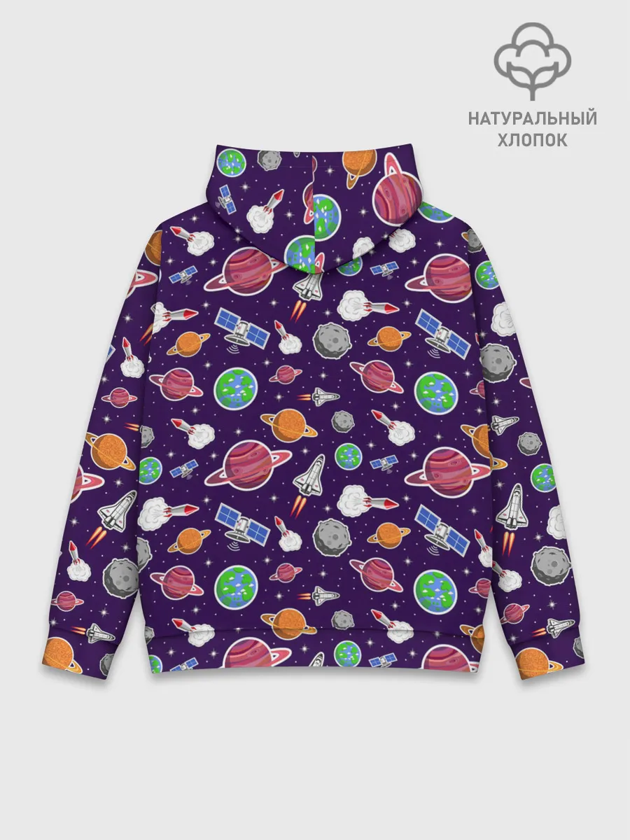 Худи мужской база хлопок / Корабли, планеты и спутники