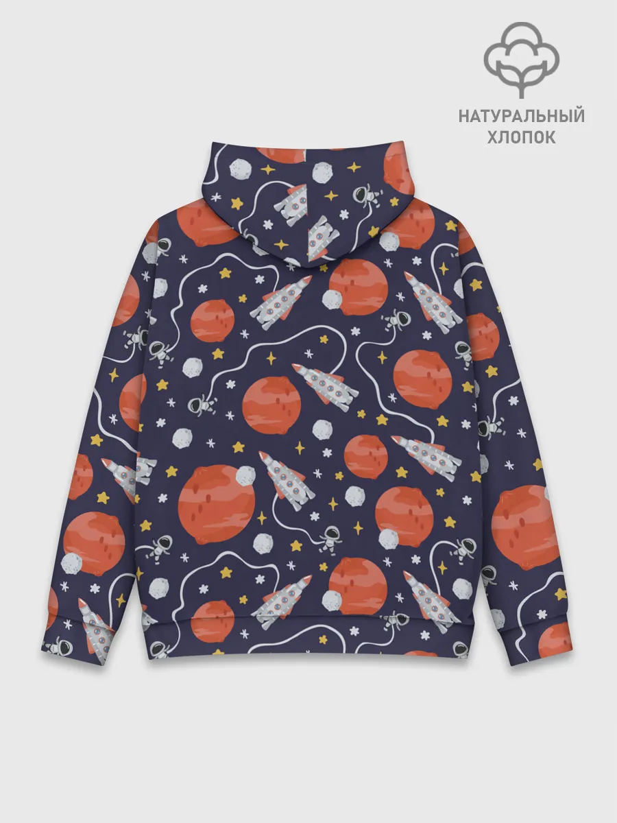Худи мужской база хлопок / Корабли, планеты и спутники