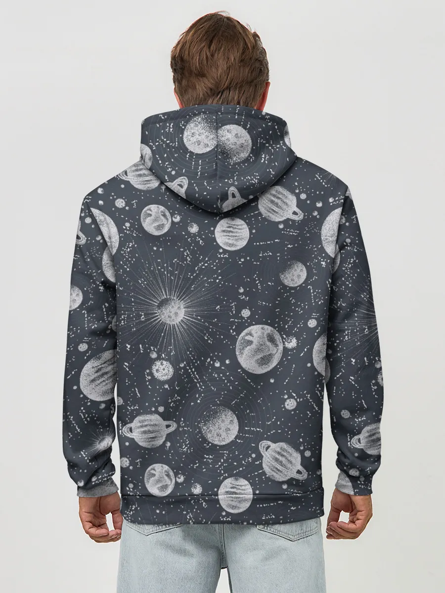 Худи мужской база хлопок / Звезды, планеты и созвездия